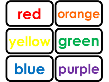 Preview of Color Words Printable Word Preschool and Kindergarten Flashcards.