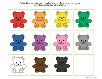 Color Words with Counting Bears FREE by Simply Fun in First | TpT