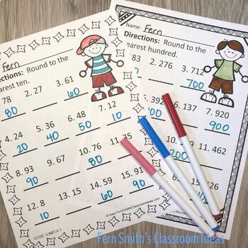 3rd Grade Go Math 1.2 Color By Numbers Round to the ...