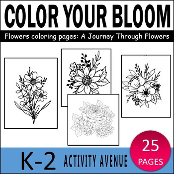 Preview of Color Your Bloom: Flowers coloring pages: A Journey Through Flowers