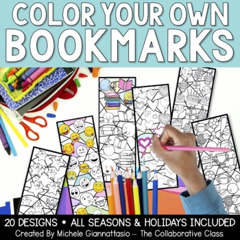 Preview of Color Your Own Bookmarks | Seasonal Holiday & Everyday Bookmarks | Student Gifts