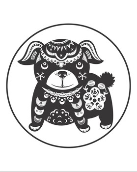 Preview of Color Your Own Brown Dog For Chinese New Year!