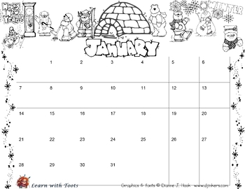 Preview of Color Your Own Calendar (Blank) January 2024