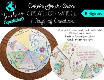 Preview of Color Your Own- Days of Creation Learning Wheel