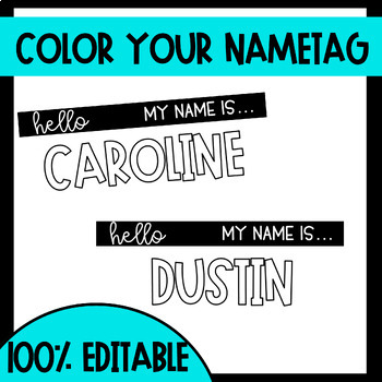 Color Your Own Name Tag | DIY Name Tag | Back to School by ...