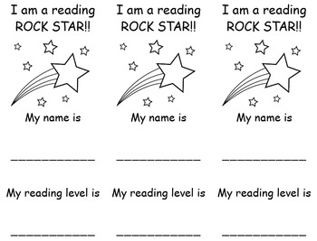 Preview of Color Your Own Reading Level Bookmark