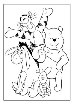 winnie the pooh and friends coloring pages christmas