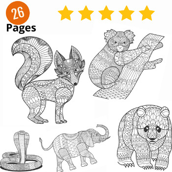 Awesome Animals adult Coloring Pages, Coloring Pages Printable, Coloring  Book Printable, Stress Relieving, Relaxing 