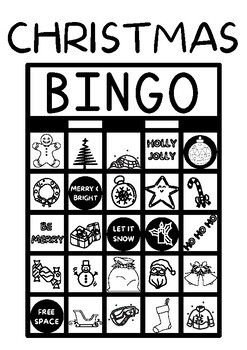 Color a Christmas Bingo card /LARGE CLASS GAME/50 cards/multiple games ...