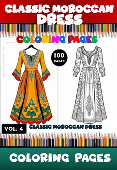 Preview of Color a Journey Through Morocco: 100 Stunning Dresses in Vol. 4