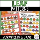 Leaf Patterns Math Center for Kindergarten | Worksheets an