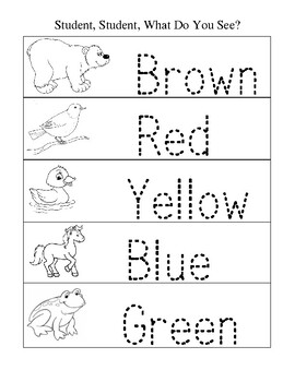 color and color name tracing by daniela hernandez tpt