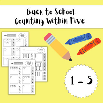 Preview of Color and Count Within 5: Back To School
