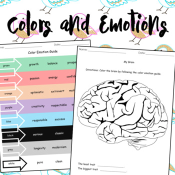 Preview of Color and Emotions Worksheets and Flashcards