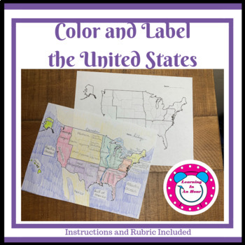 Preview of Color and Label the United States