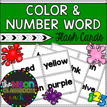Preview of Color and Number Word Flash Cards