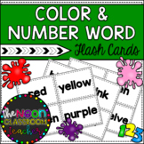 Color and Number Word Flash Cards