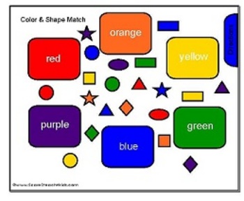 Preview of Color and Shape Match and Sort SMARTBoard File