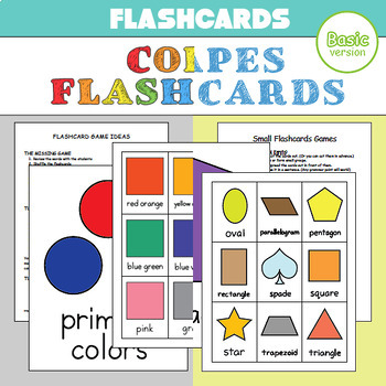 Preview of Color and Shapes Clip Art Flashcards BUNDLE for Art, Math, EFL / ESL - Basic