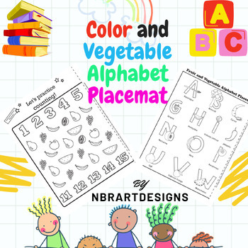 Preview of Color and Vegetable Alphabet Placemat