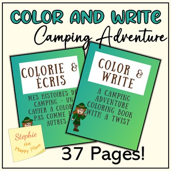 Preview of Color and Write Camping Adventure Story Book for Morning Work or Early Finishers