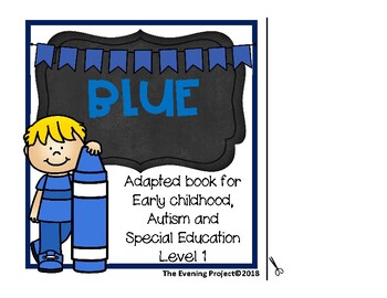 Preview of Color blue interactive book for Preschool, Autism, and Special Education level 1