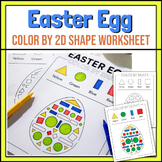 Color by 2D Shape - Egg Easter Activity - Practice identif