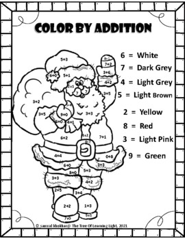 Color By Addition Freebie By The Tree Of Learning Lights 