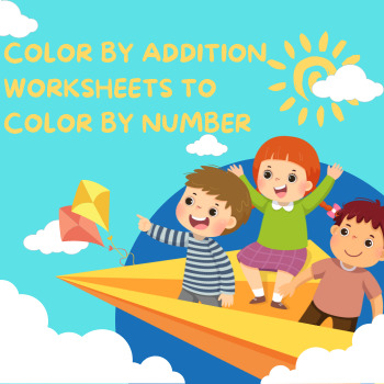 Preview of Color by Addition Worksheets to Color by Number - Flower Color by Number