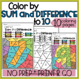 Color by Addition and Subtraction within 10 Worksheets Sum