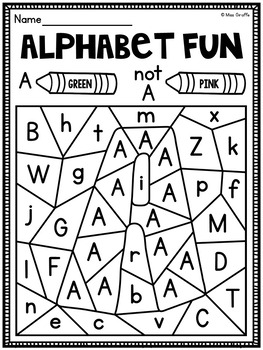 Download Color by Letter Alphabet Worksheets Pack (Letter Recognition Worksheets)