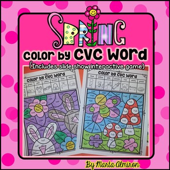 Preview of Color by CVC Word - SPRING
