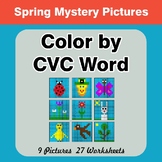 Color by CVC Word - Spring Mystery Pictures