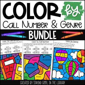 Preview of Color by Call Number and Genre - Bundle