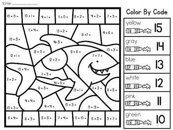 Color by Code: Addition 0-20 by Ferrell in First | TpT