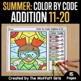 Color by Code: Addition 11 - 20 Summer Coloring Pages