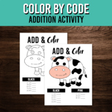 Color by Code Addition Coloring Page | Farm Animal | Kinde