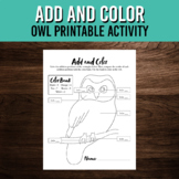 Color by Code | Addition Coloring Page | First Grade Animal Math Activity