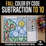 Fall Color by Code: Subtraction to 10