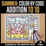 Color by Code: Addition to 10 Summer Coloring Pages