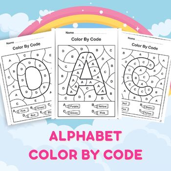 Preview of Color by Code Alphabet A-Z Activities
