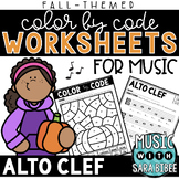 Color by Code - Music Coloring - Alto Clef {Fall Theme} 