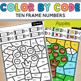 Color by Code Apples Ten Frame Numbers