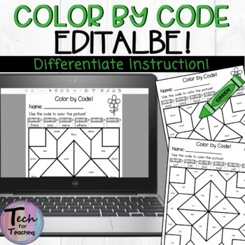 Preview of Color by Code! Auto Fill PDF for Differentiated Instruction!