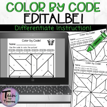 Preview of Color by Code! Auto Fill PDF for Differentiated Instruction!