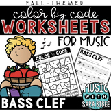 Color by Code - Music Coloring - Bass Clef {Fall Theme}