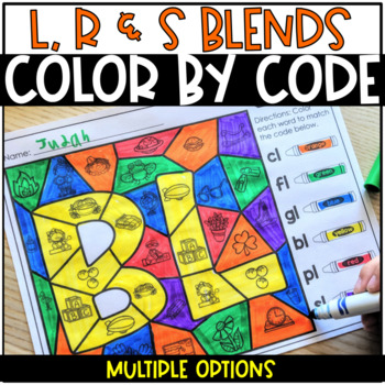 Preview of Color by Code: Blends including L, R and S Blends