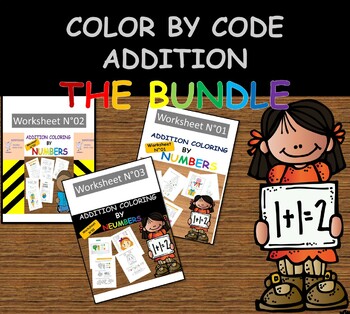 Preview of Color by Code Bundle - Color by Number Printables for Addition