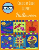 Color by Code Clipart - Halloween