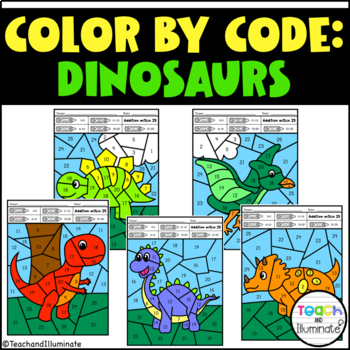 Color By Code Addition and Subtraction (Sea Animals) by Teach and Illuminate